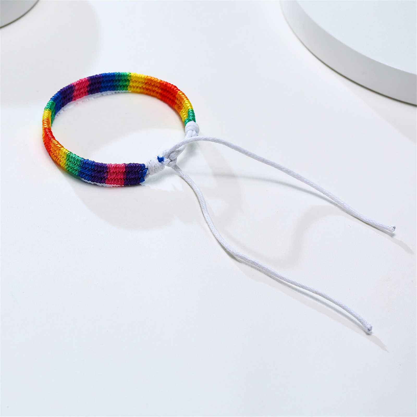 2pcs Rainbow LGBT Lesbian Gay Pride Friendship Briaded Rope Adjustable Bracelets
