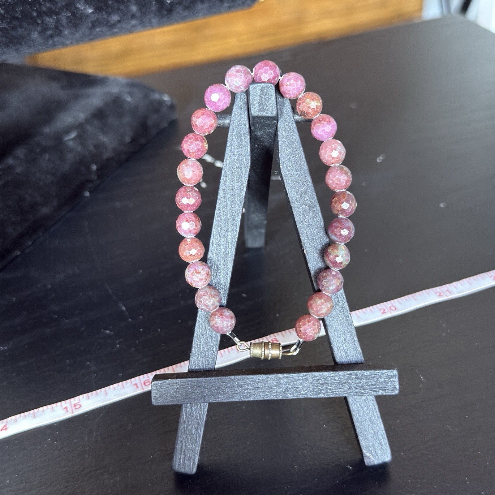 Ruby Natural Gemstone Bead Bracelet | Faceted Round 7mm