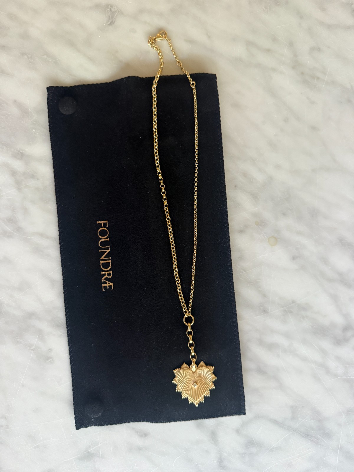 Foundrae Medium Mixed Belcher w/ Extension True Love Heart Token Necklace Annex