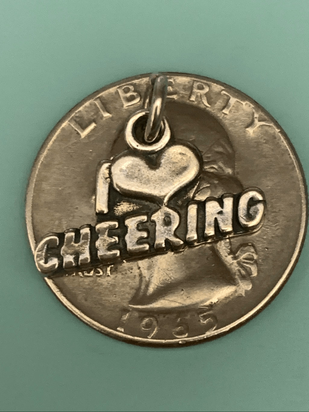 .925 I Love Cheering Sterling Silver Jewelry Charm #sports #cheerleader #games