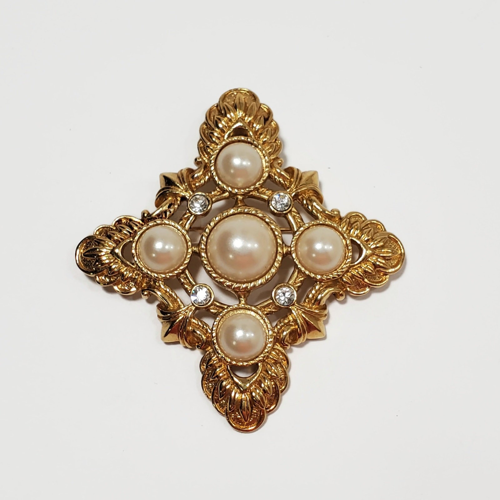 Vintage KJL Kenneth Jay Lane For AVON Faux Pearl Cabochon Combo Brooch Pendant