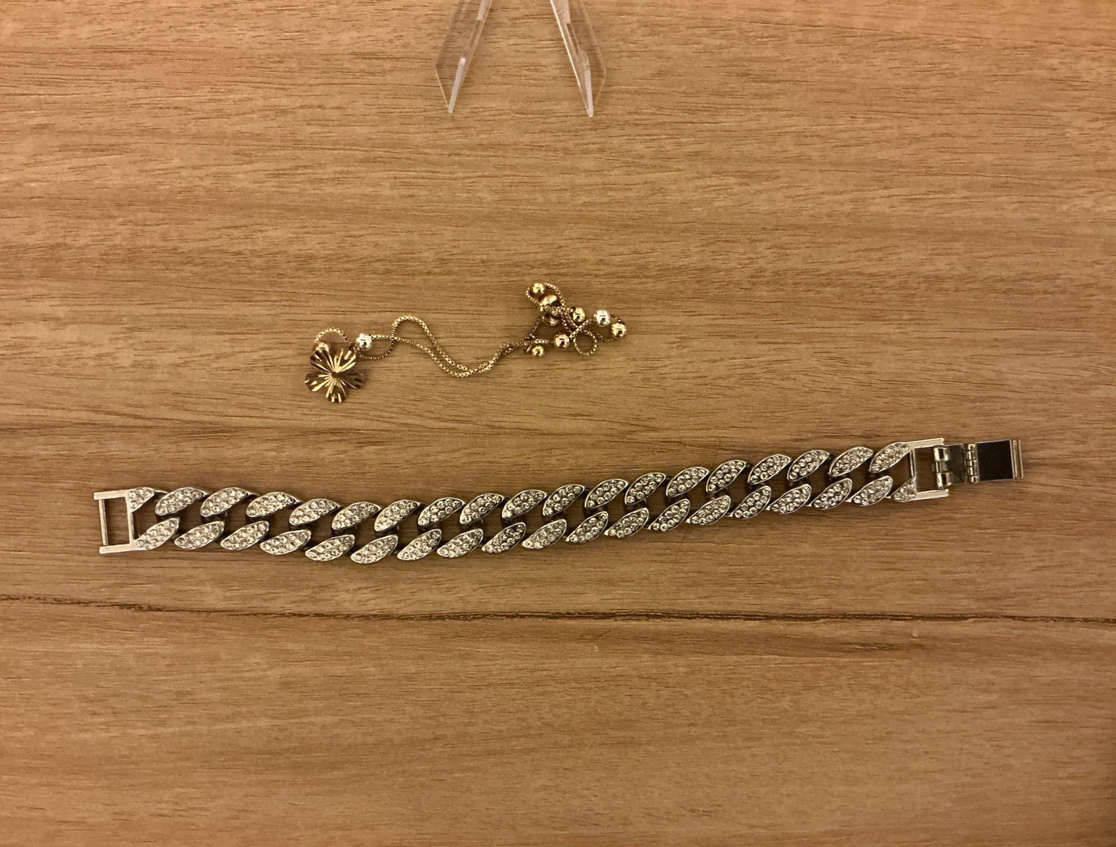 Silver Tone Curb Chain Link Bracelet, Chain Style, Box Clasp Closure