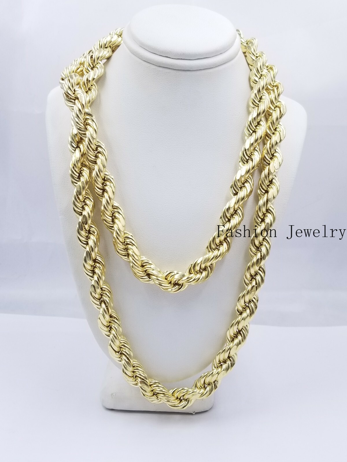 10k Yellow Gold Rope Chain Necklace 18″-30″ Men Women 4mm-10mm Real Gold Sale