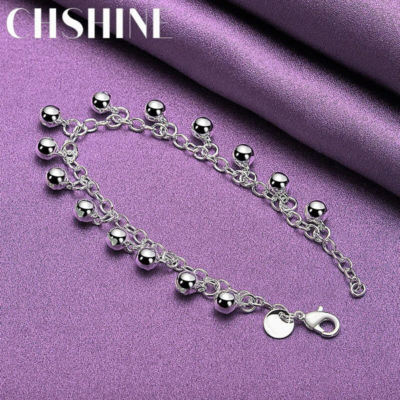 CHSHINE 925 Sterling Silver Round Square Roman Bracelet Fashion Charm Jewelry