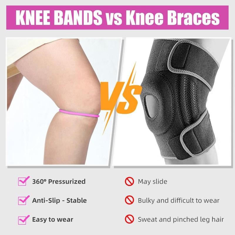 2Pcs Patellar Tendon Support Strap Knee Bands Sports Silicone Patella Band