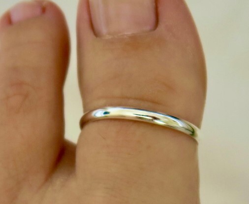 Solid Metal 925 Silver Women’s Big Adjustable Band Toe Ring White Gold Plated