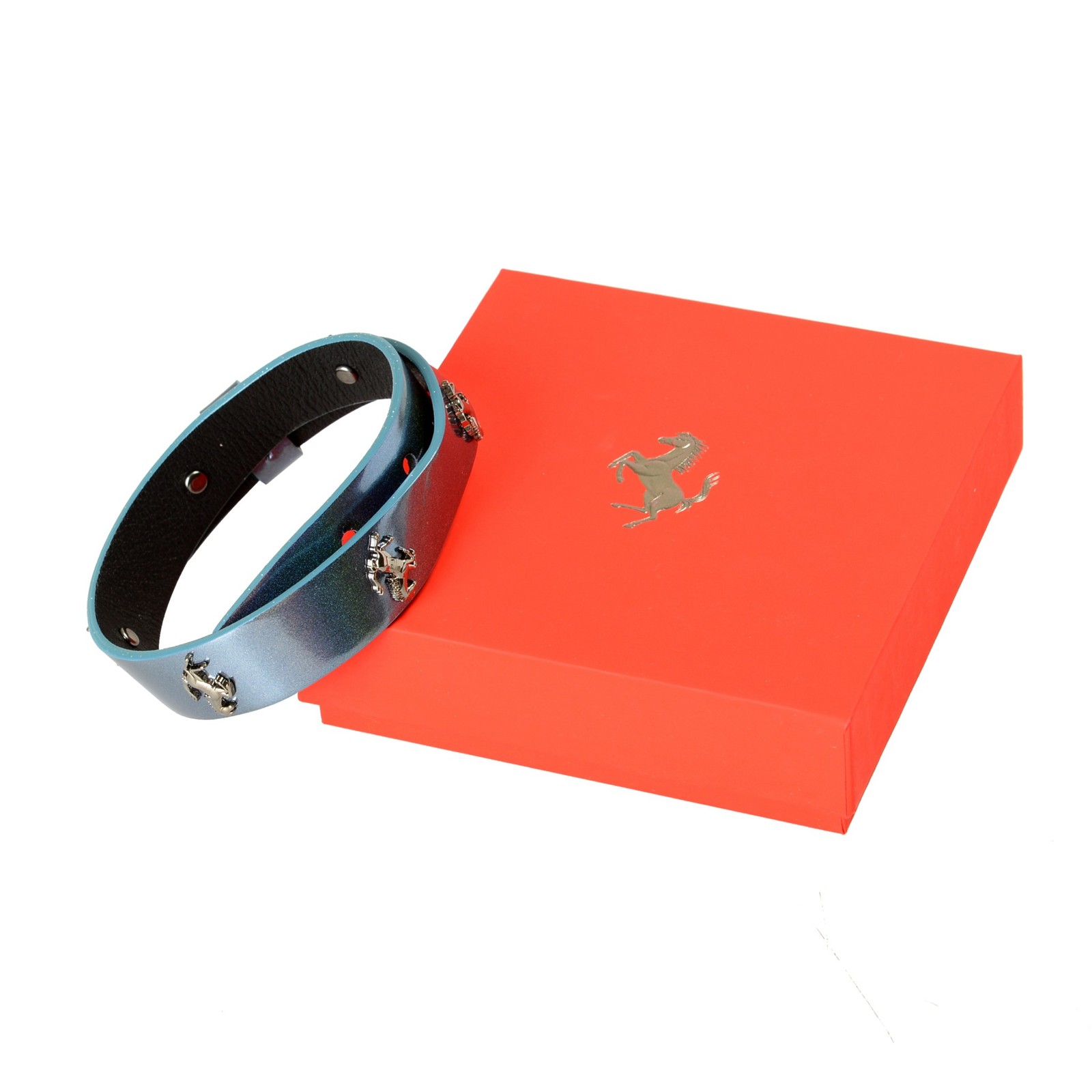 Scuderia Ferrari Blue Double Coil Hypersonic 100% Leather Bracelet