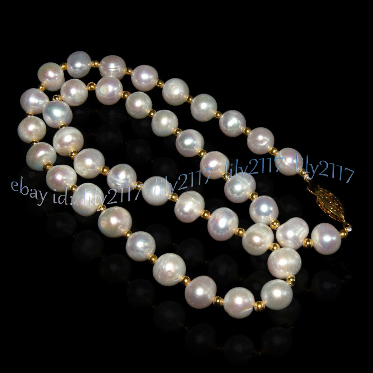 9-10MM AKOYA WHITE NATURAL FRESHWATER PEARL NECKLACE 14-48 INCHES