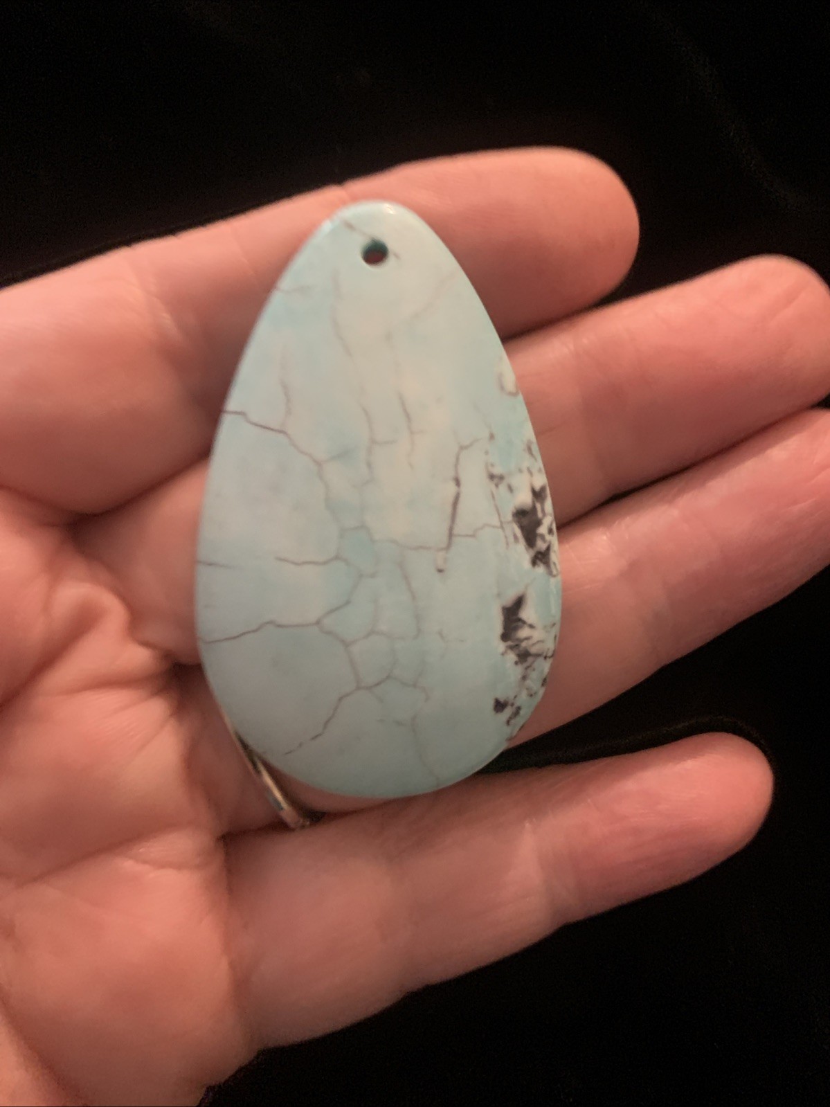 Teardrop shaped photo turquoise or stabilized teardrop pendant