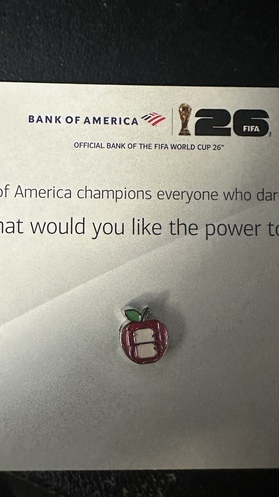 FIFA World Cup 2026 Bank of America New York Exclusive Red Apple 26 CHARM ONLY