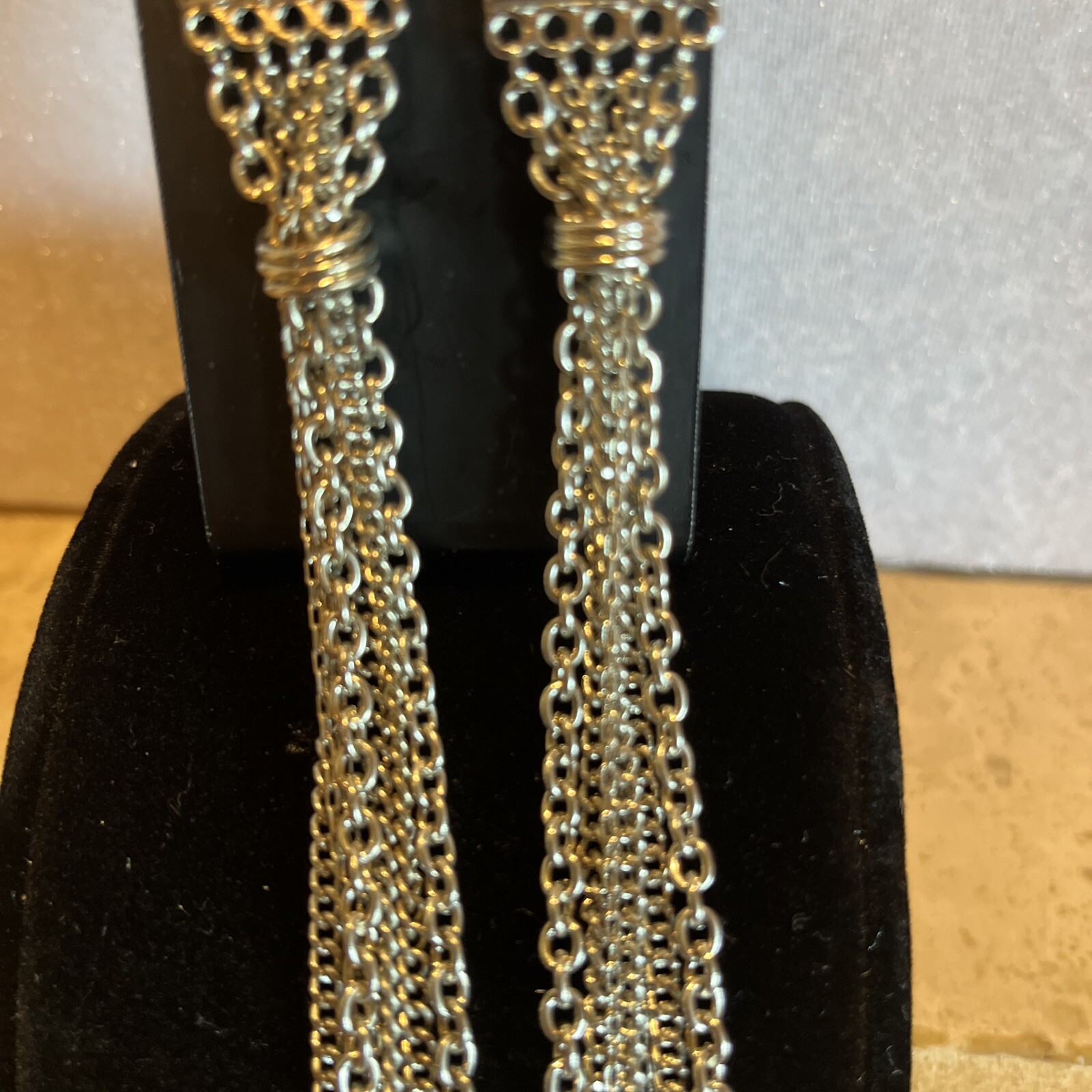 Silver Tone Long Earrings