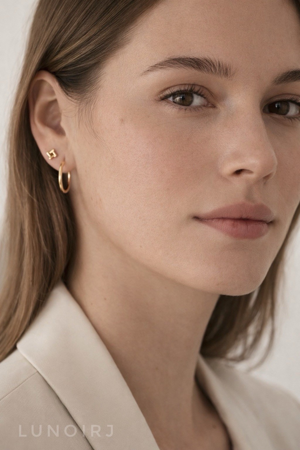Gold Huggie Hoop Earrings Stainless Steel Hypoallergenic Clicker Sleeper Unisex