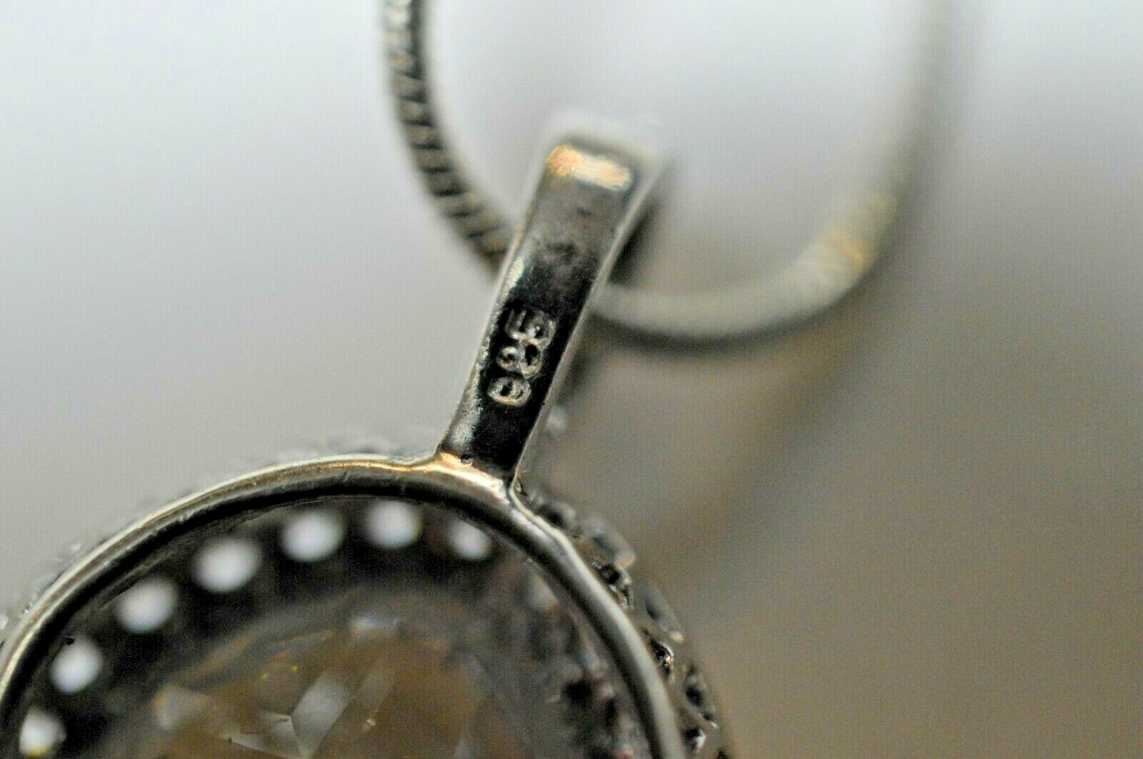 STERLING SILVER 7.00 CTS CUBIC ZERCONIA HALO NECKLACE 18″