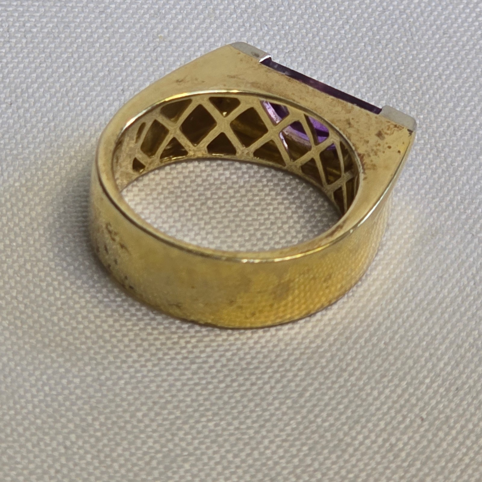 Sterling Silver Gold Vermeil Ring 9.61g Jewelry Size 10 Amethyst Color *READ*