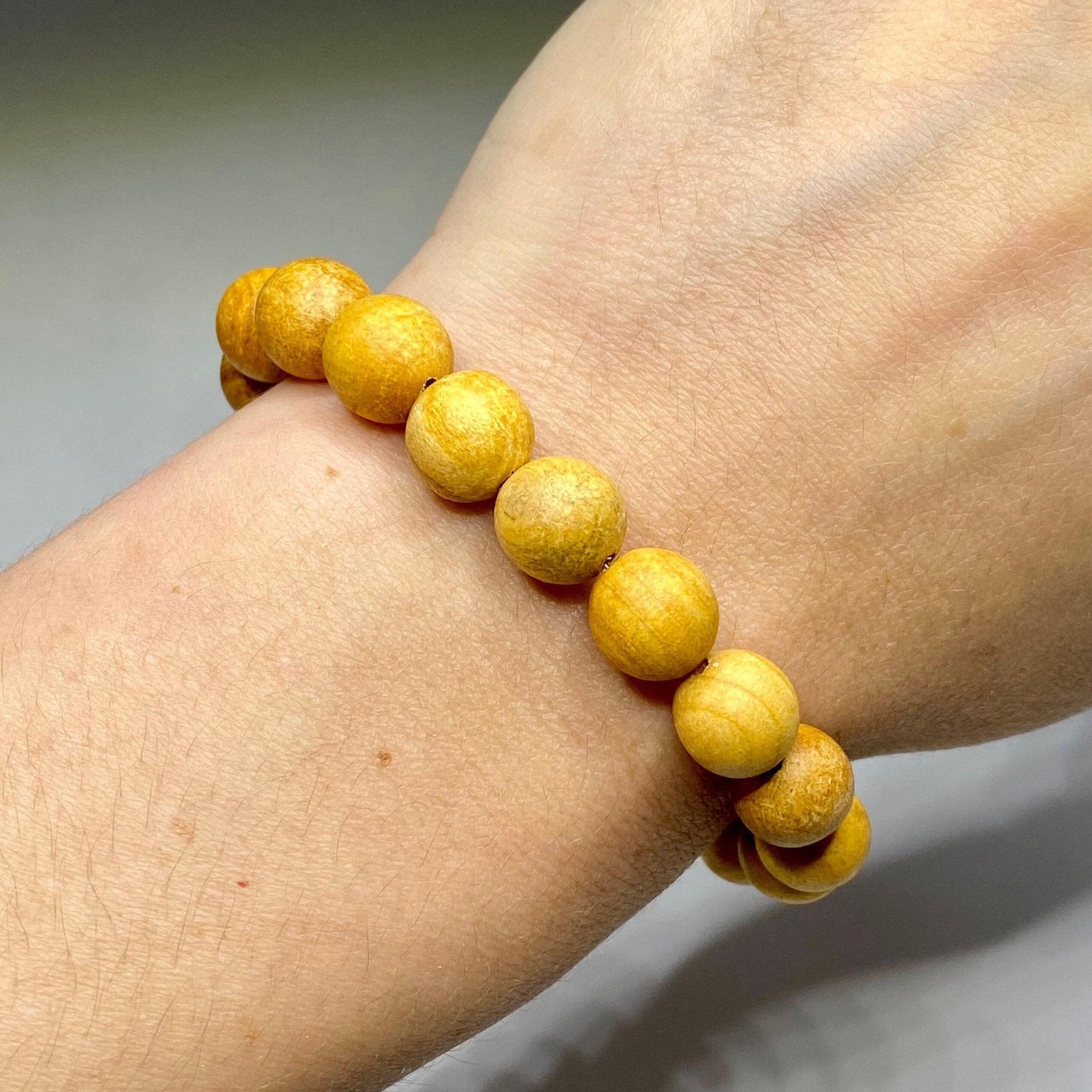 Palo Santo Beaded Bracelet, Handmade Wood Bead Bracelet