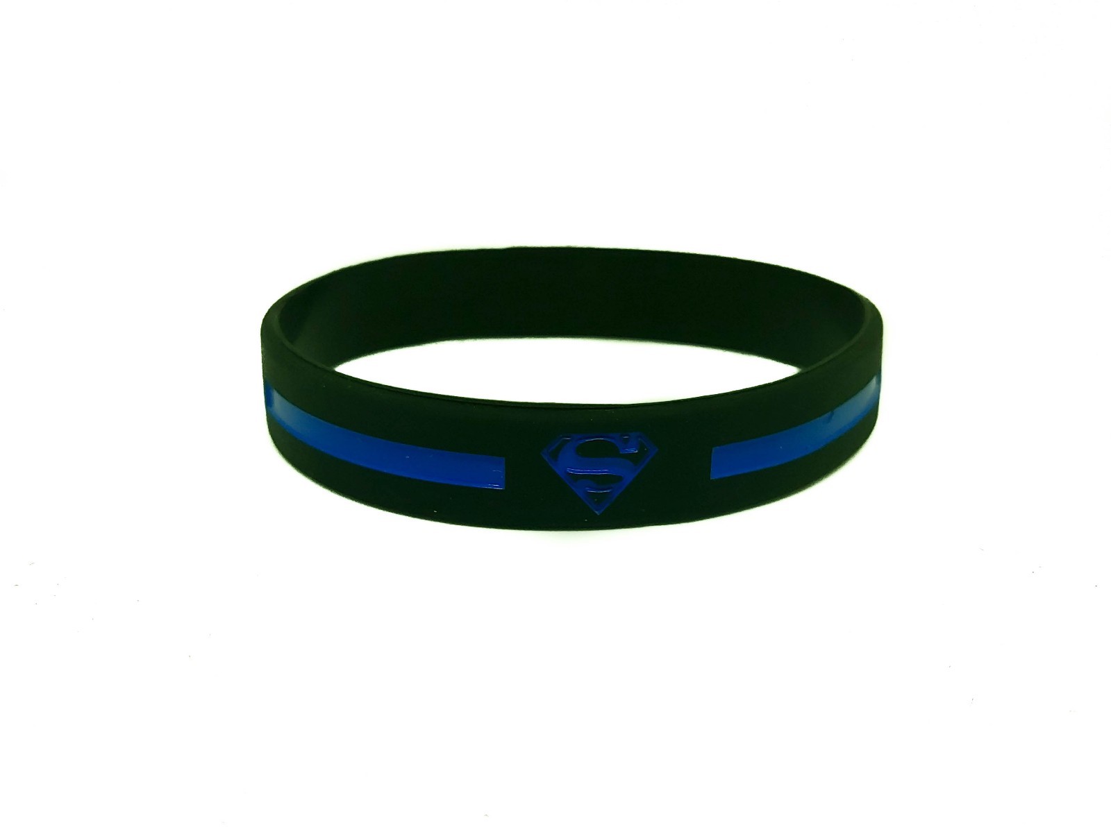 (3) Thin Blue Line Silicone Wristband Police Bracelet Law Enforcement Superheros
