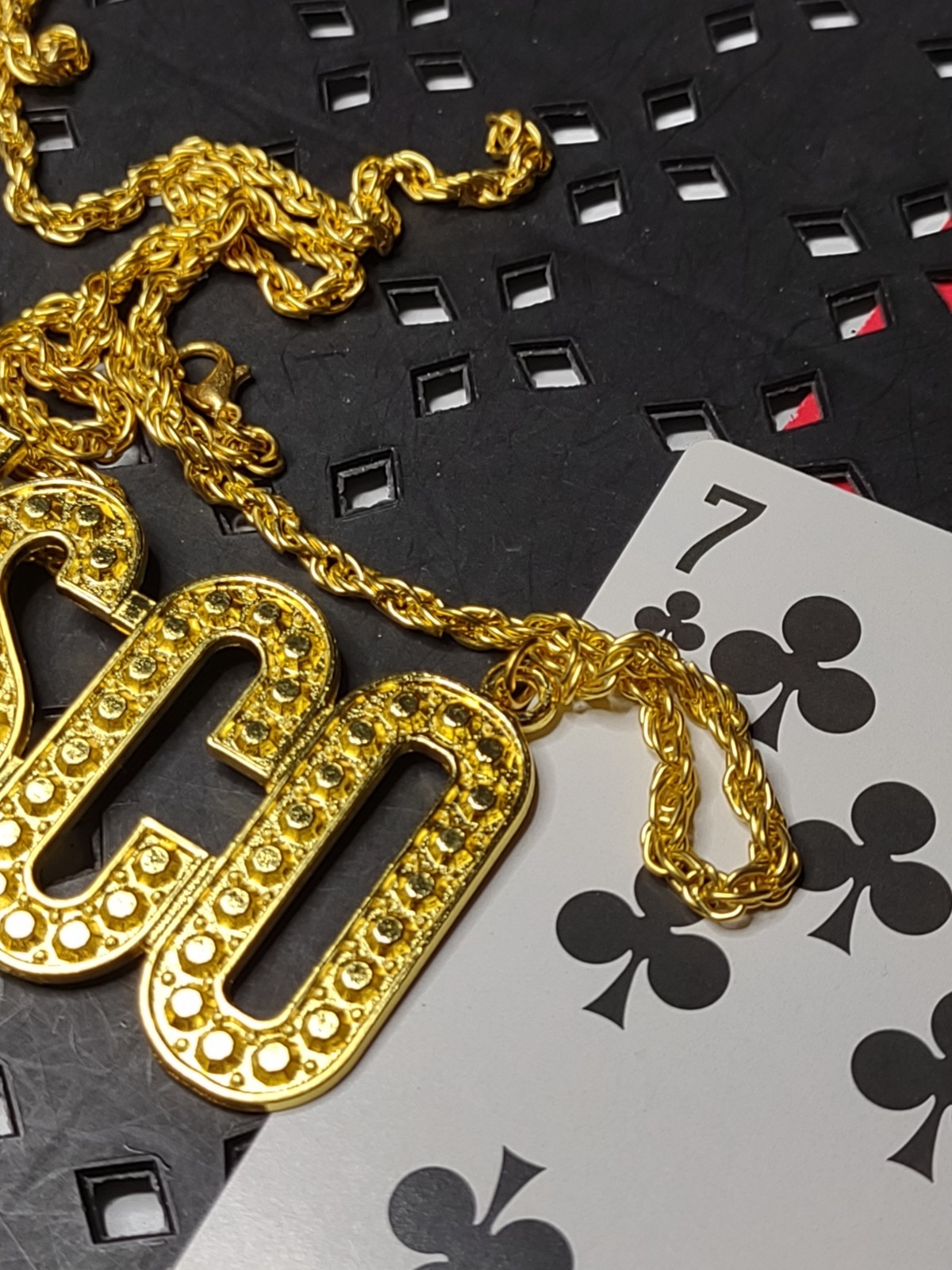 27 Inch Gold Tone Disco Necklace