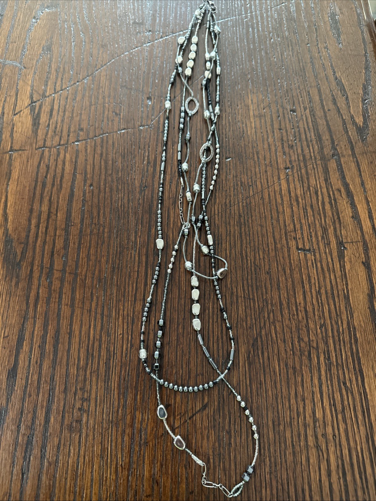 SILPADA N2097 Hematite Sterling Silver Multi-Strand Dewdrops Necklace VINTAGE