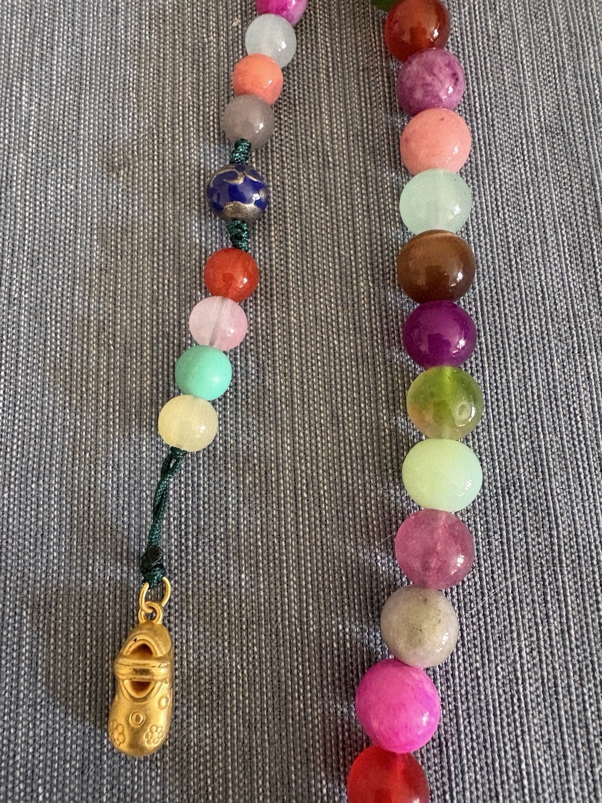 Boho Long Beaded Necklace Multicolor Stone Style Tassel Pendant Statement