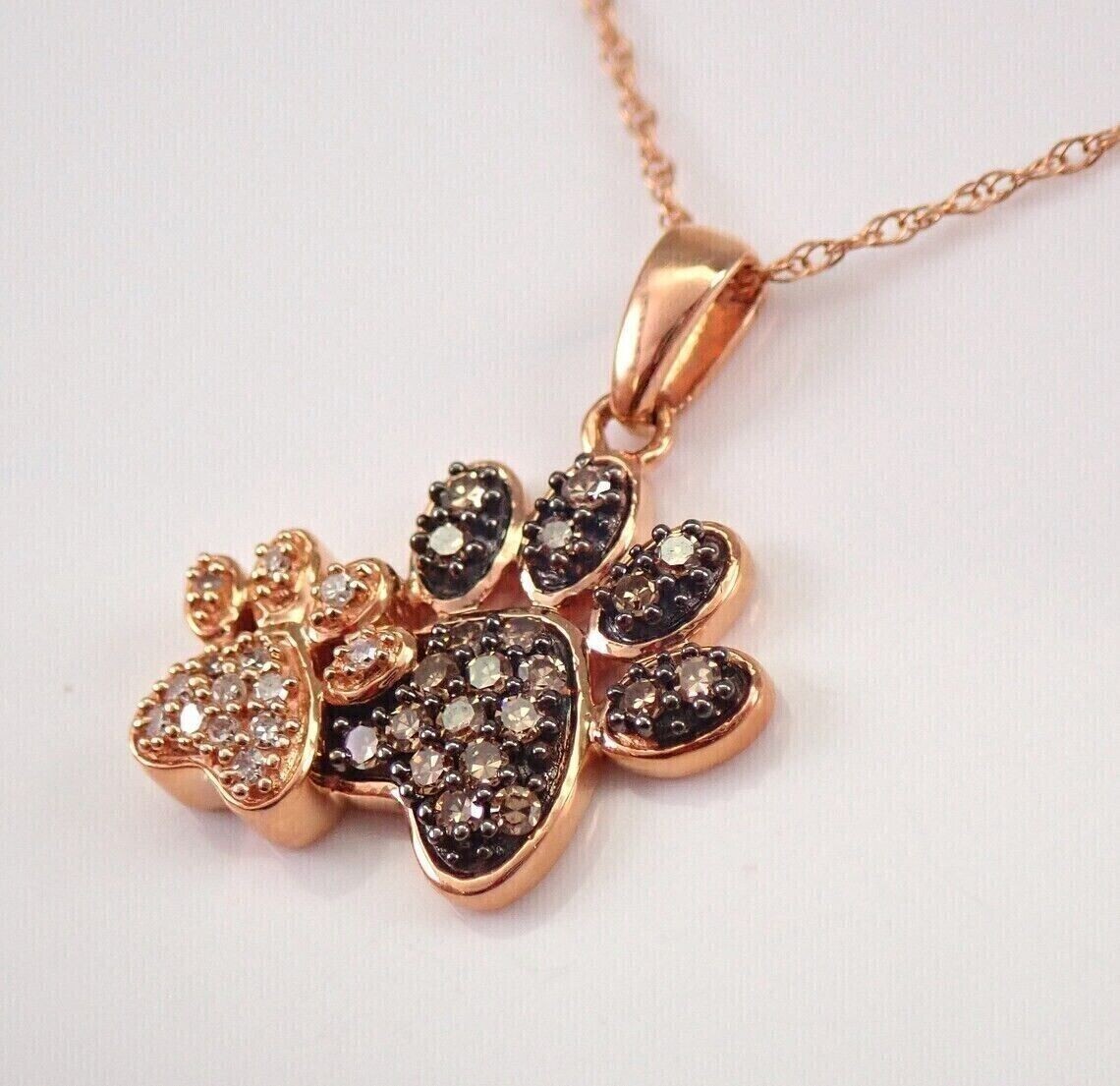 2Ct Round Cut Simulated Chocolate Diamond Women’s Pendant 14K Rose Gold Plated