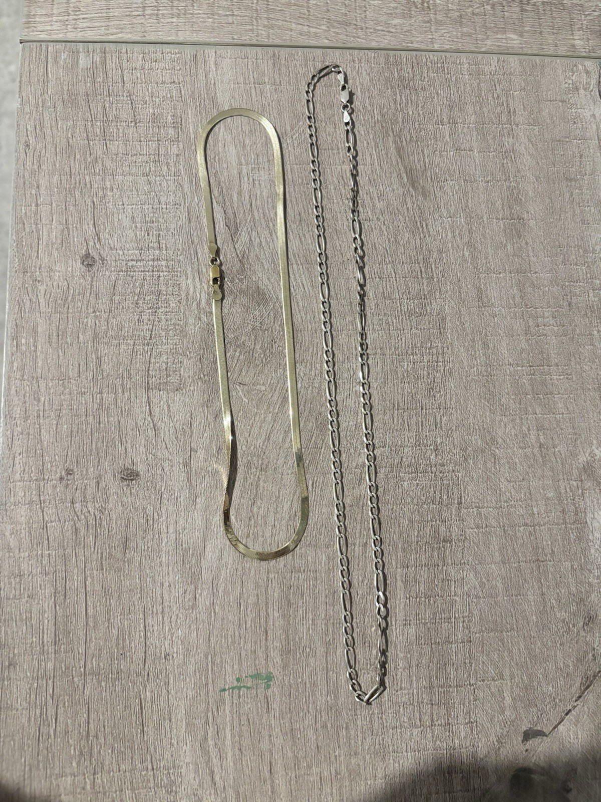 Figaro Sterling Silver Jewelry Chain Necklace Italy .925 & GoldPlated Chain .925