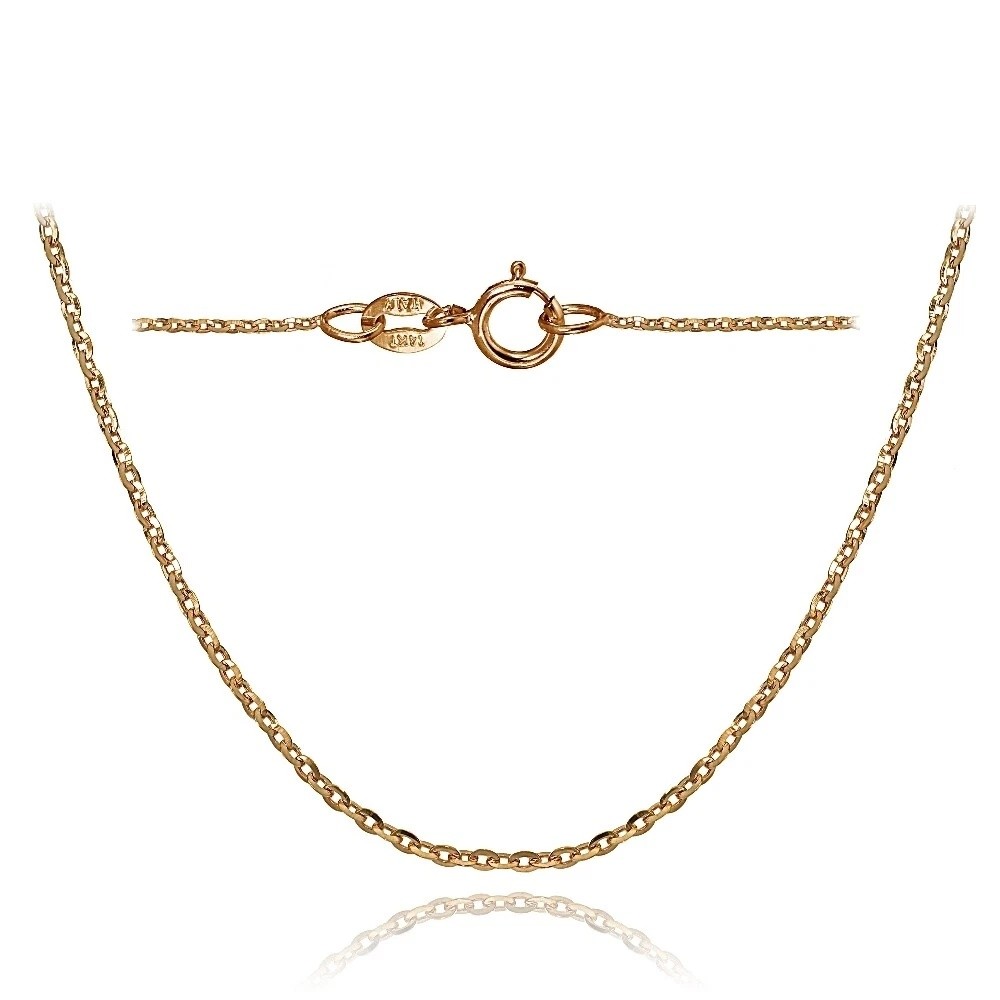 14K Rose Gold 1.4 Diamond-Cut Cable Italian Chain Necklace, 20 Inches