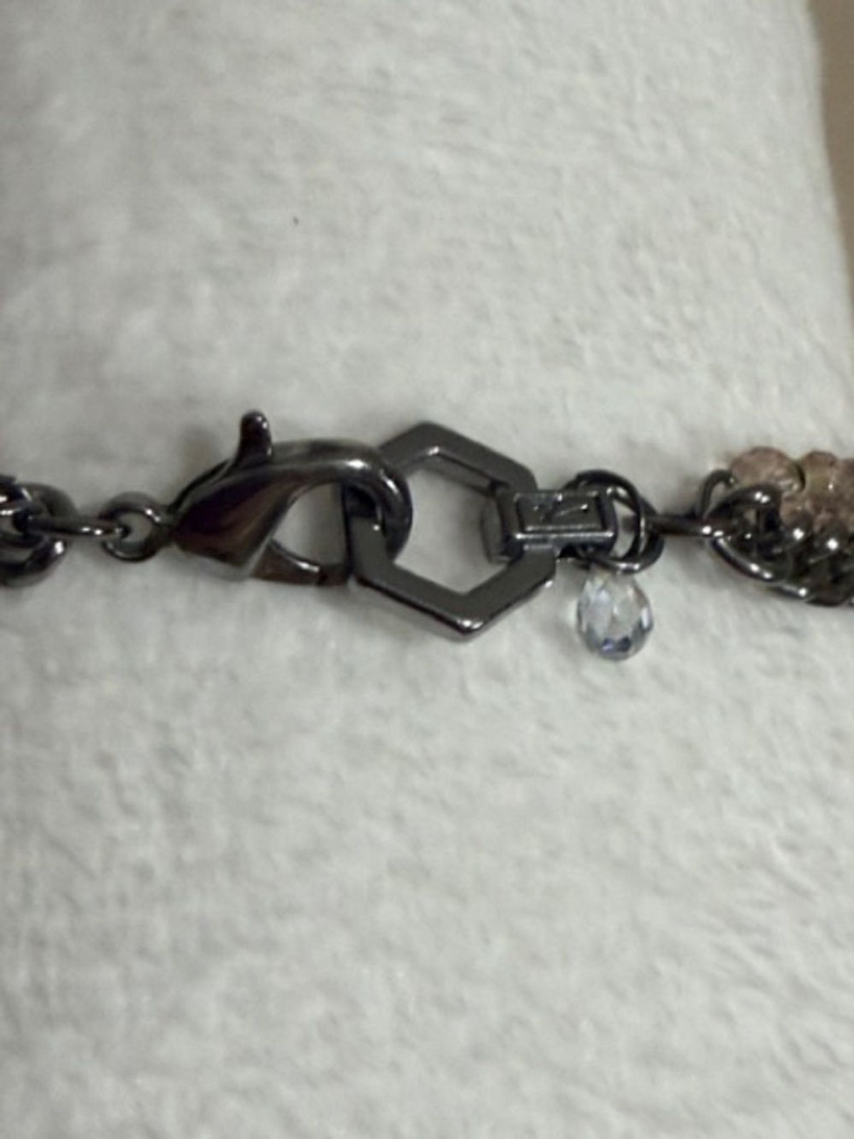Simply Vera Wang Multi-Strand Gray and Pink Knot Pendant Necklace