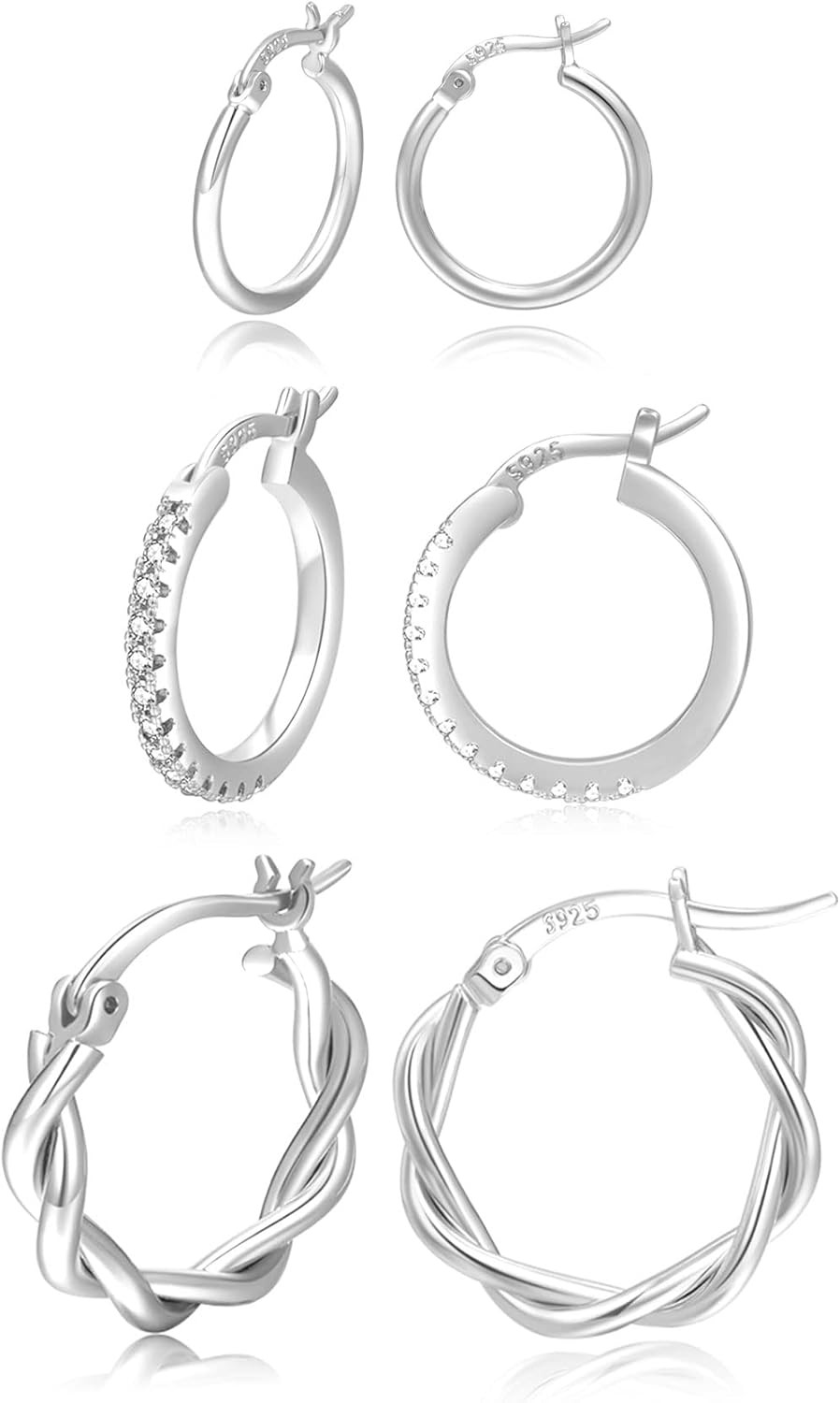 Gold Hoop Earrings for Women Sterling Silver Post Small Gold Hoop Earrings 14K R