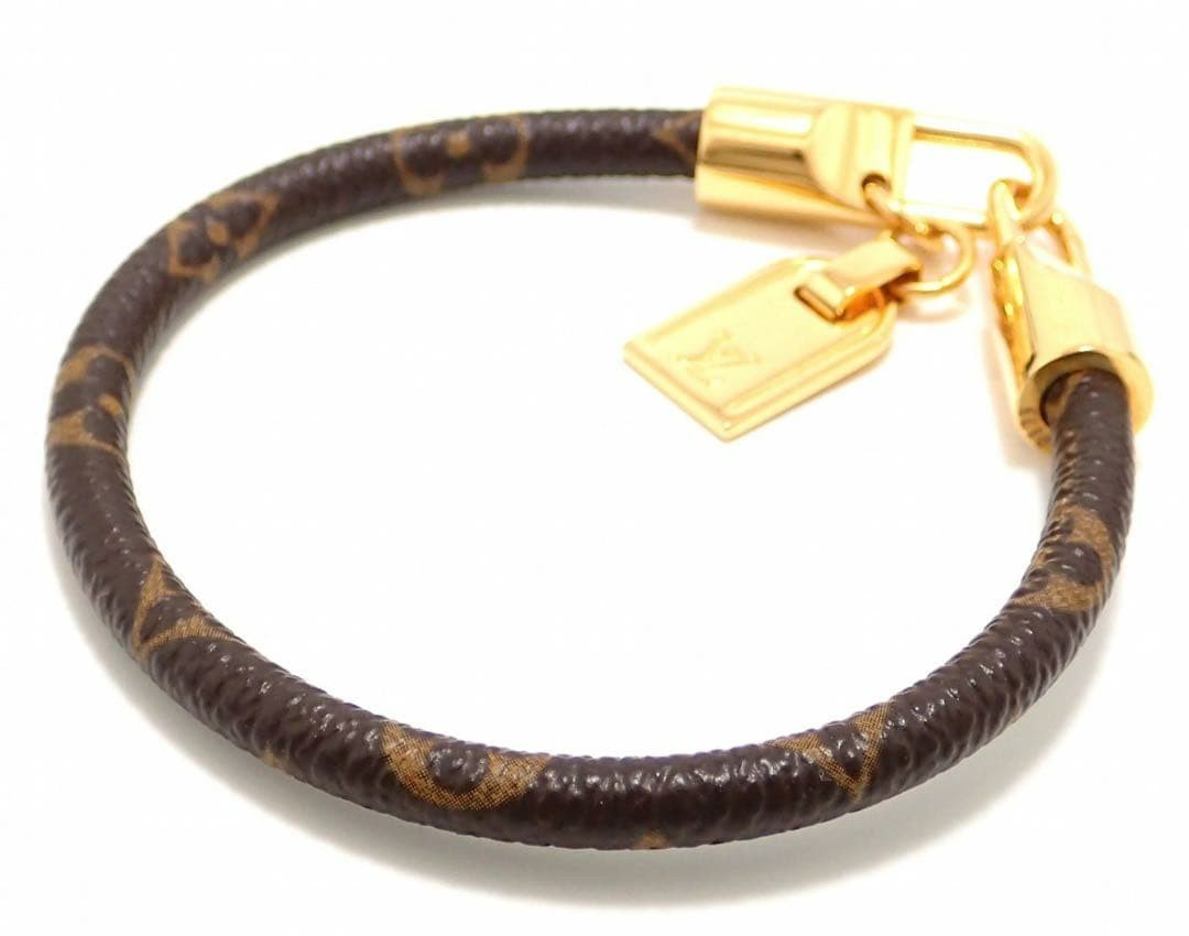 Louis Vuitton Monogram Lock It Bracelet Brown 1x Used 19.5cm YK622