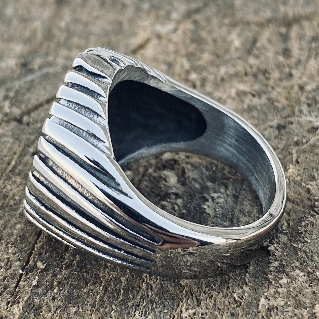 MENDEL Fashion Cool Mens Stainless Steel Biker Geometric Ring Size 8 9 10 11-13