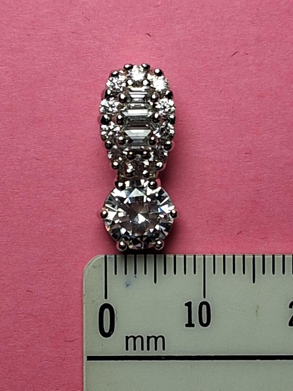 Classic Dangle 18mm X 7mm Sterling Silver .925 Cubic Zirconia Pendant (Lovely!)