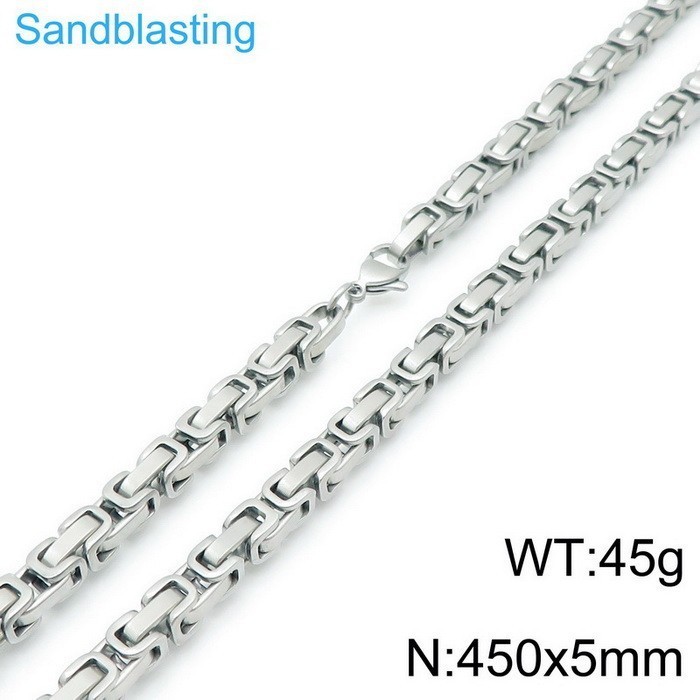 Silver 4mm 6mm 8mm Byzantine Chain Necklace Stainless Steel Jewelry For Mens