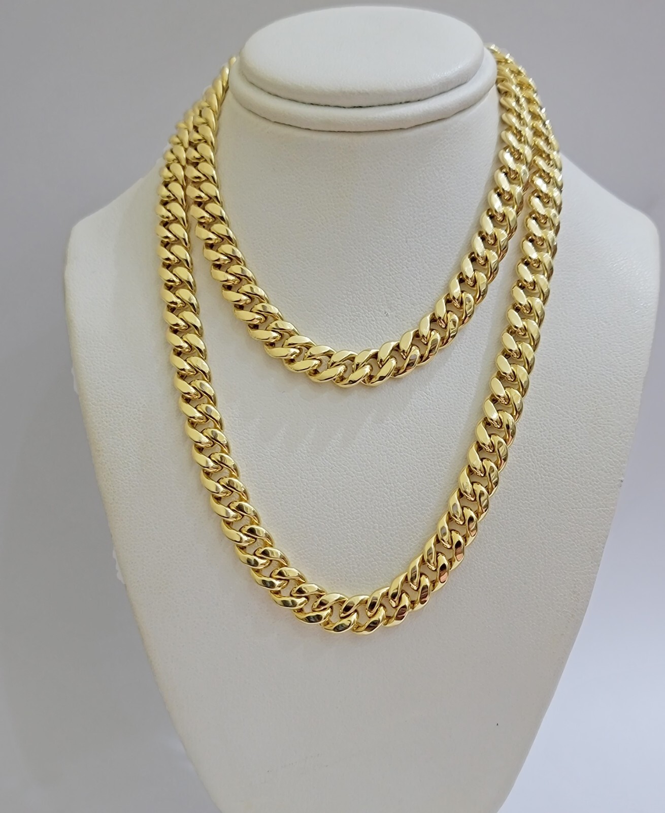 Miami Cuban Link Chain 24 Inch Necklace REAL 10k Yellow Gold 8mm Mens Women 10KT