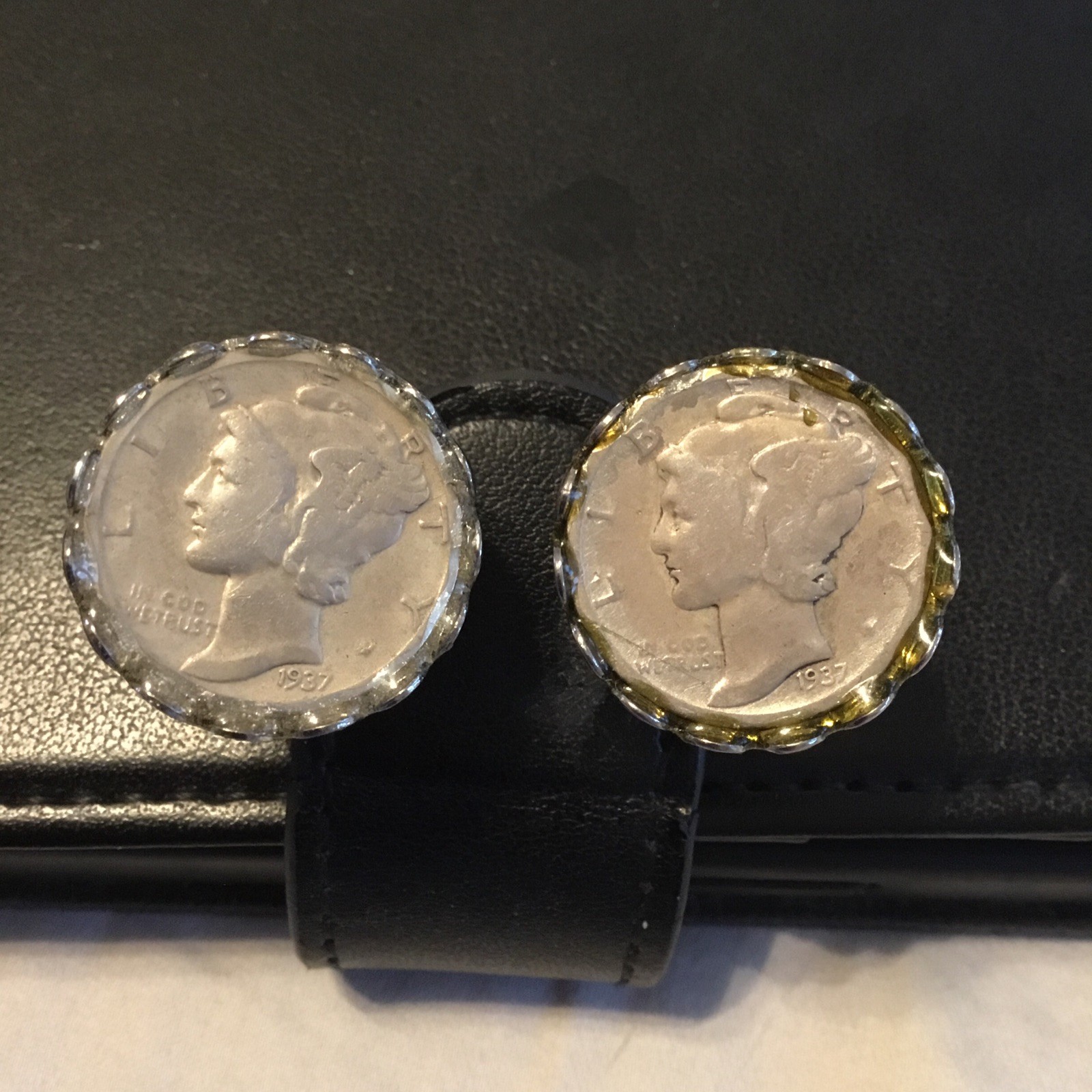 Mercury Dime 90% Silver Coin Jewelry Cuff Links-Handmade-Vintage – Set Of 2
