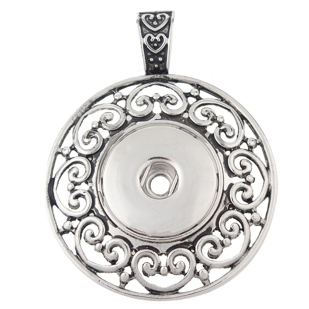 Snap Jewelry Pendant Heart Antique Finish Fits 18-20mm Ginger Style Charms NEW
