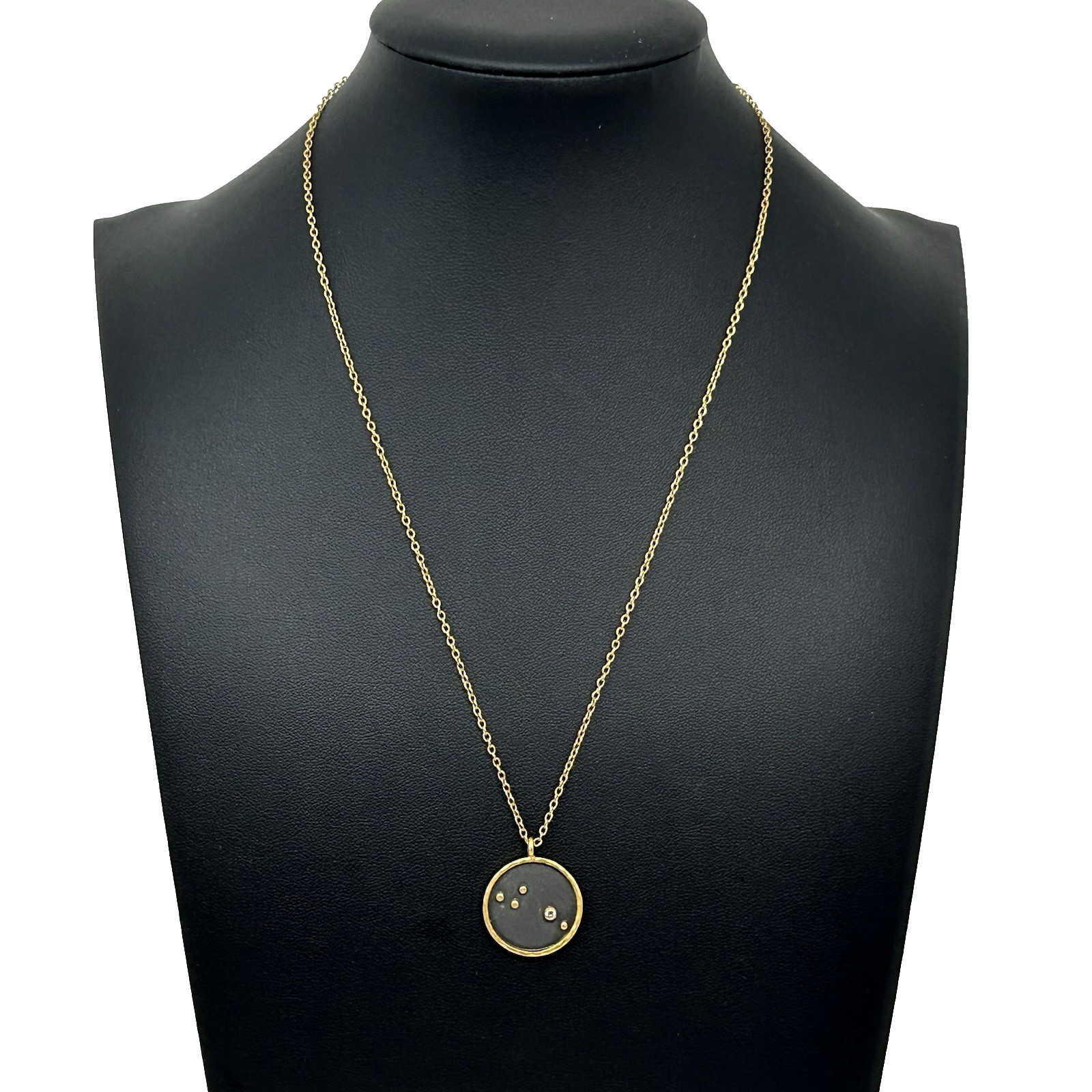 SATYA Aries Zodiac Necklace Constellation 18k Gold Overlay Delicate Chain 18″