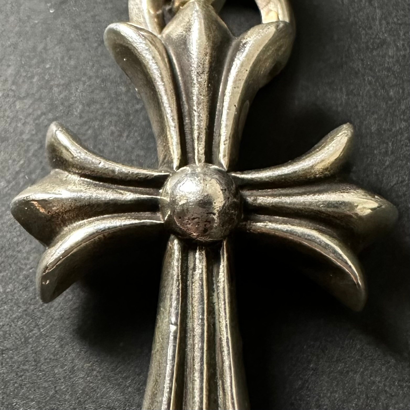 Authentic Chrome Hearts Small Cross With Bale Pendant 925 Sterling Silver