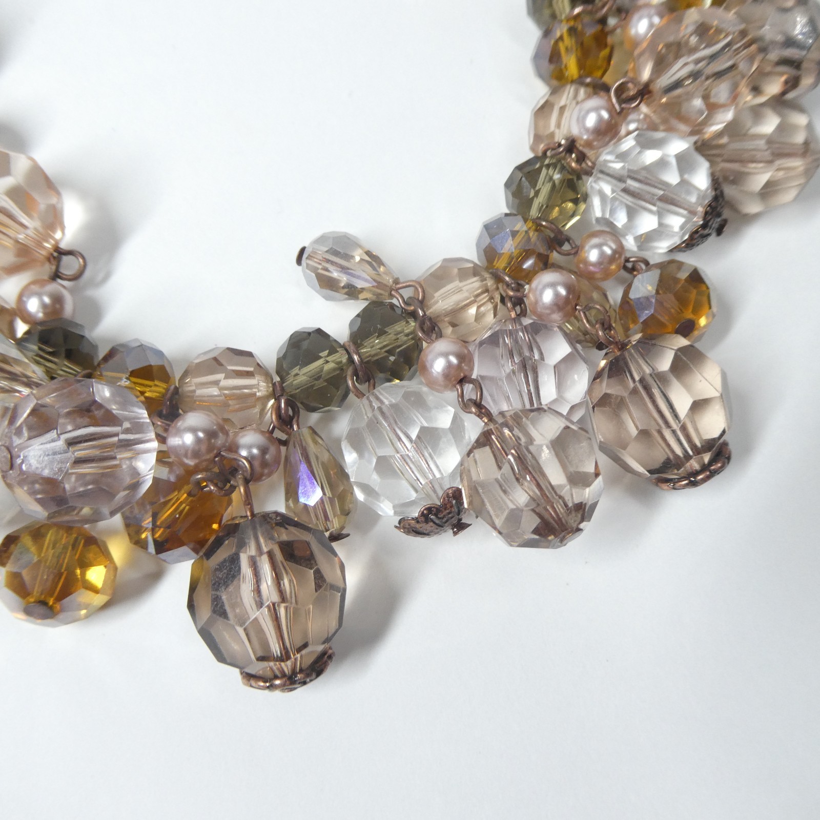 2 Statement Necklaces Ann Taylor & LOFT Jeweled Rhinestone Big Bold Chunky 2010s