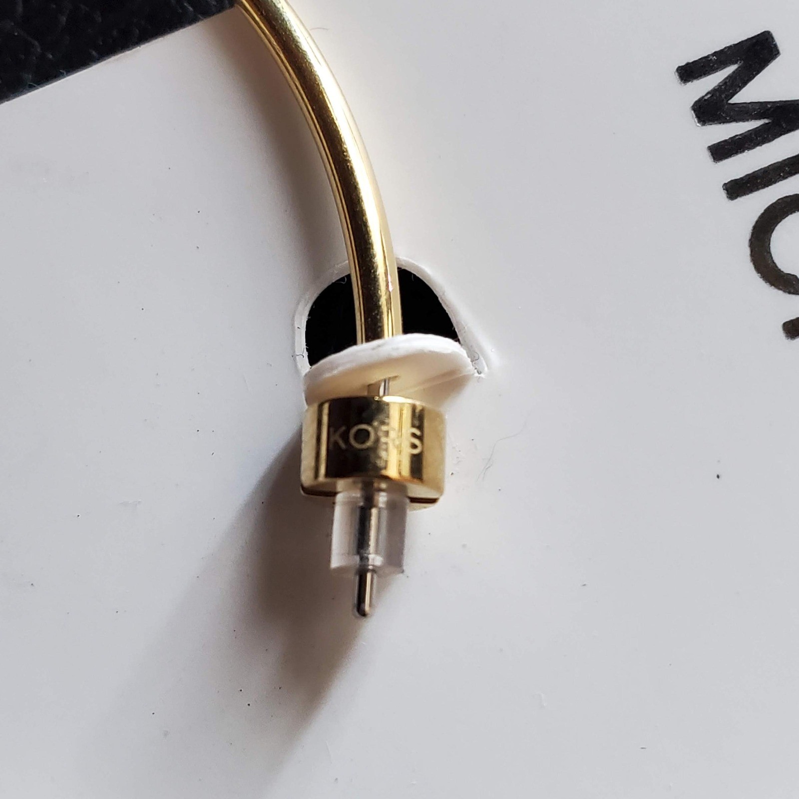 Michael Kors Gold Tone Large Thin Hoop Earrings MKJ41617 Designer 2 1/4 inch