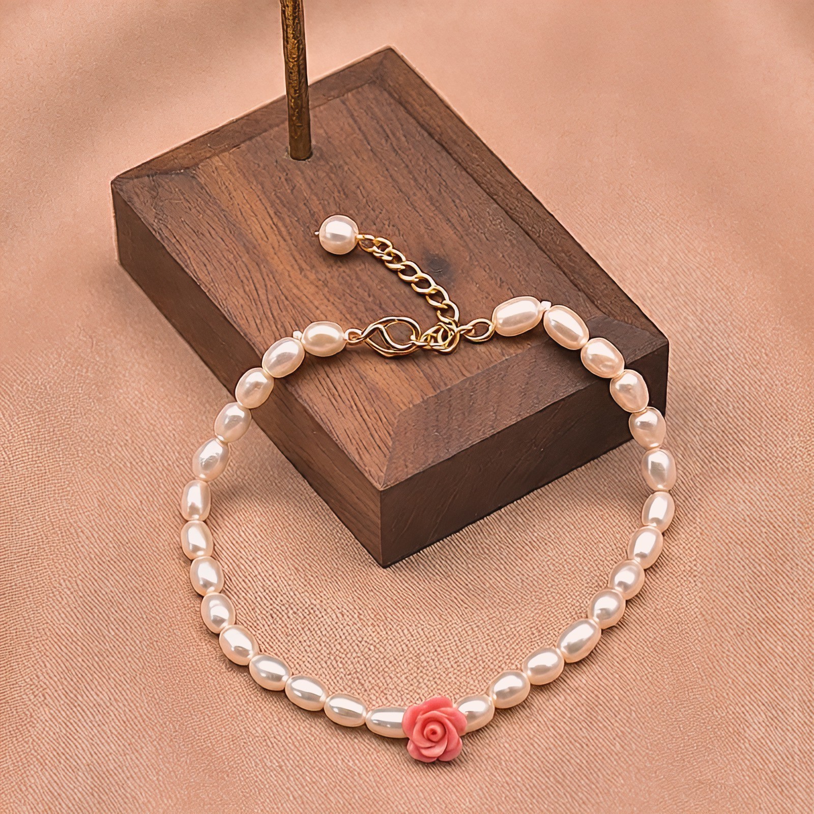 18K Gold Plated Freshwater Pearl Turquoise Bracelet Women’s Adjustable Gift