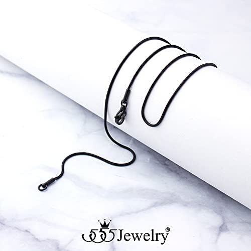 555Jewelry 1.2mm Stainless Steel Snake Chain Necklace for Unisex, 16-28 Inch