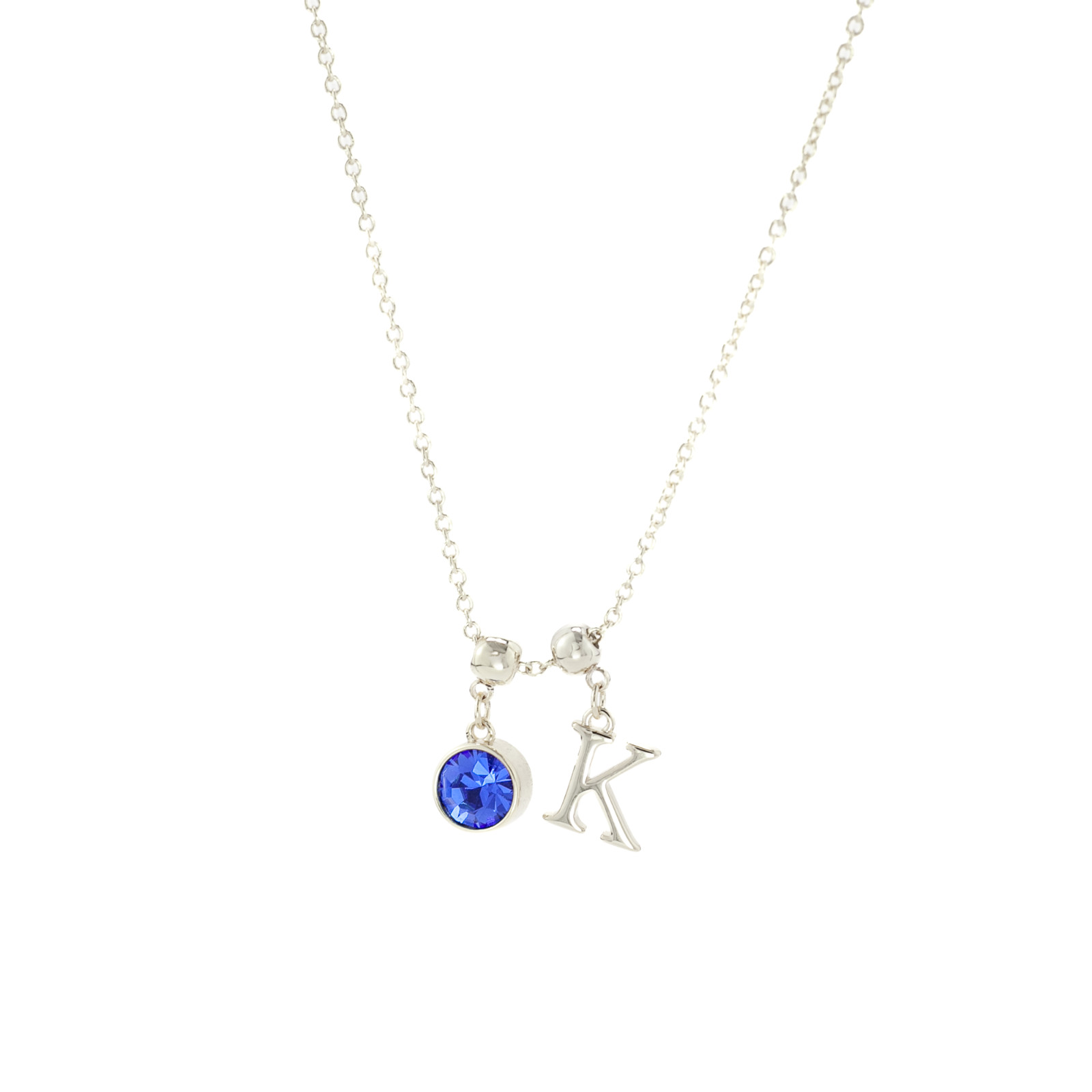Birthstone & Initial Charms Necklace Personalized for You in Gold or Silver