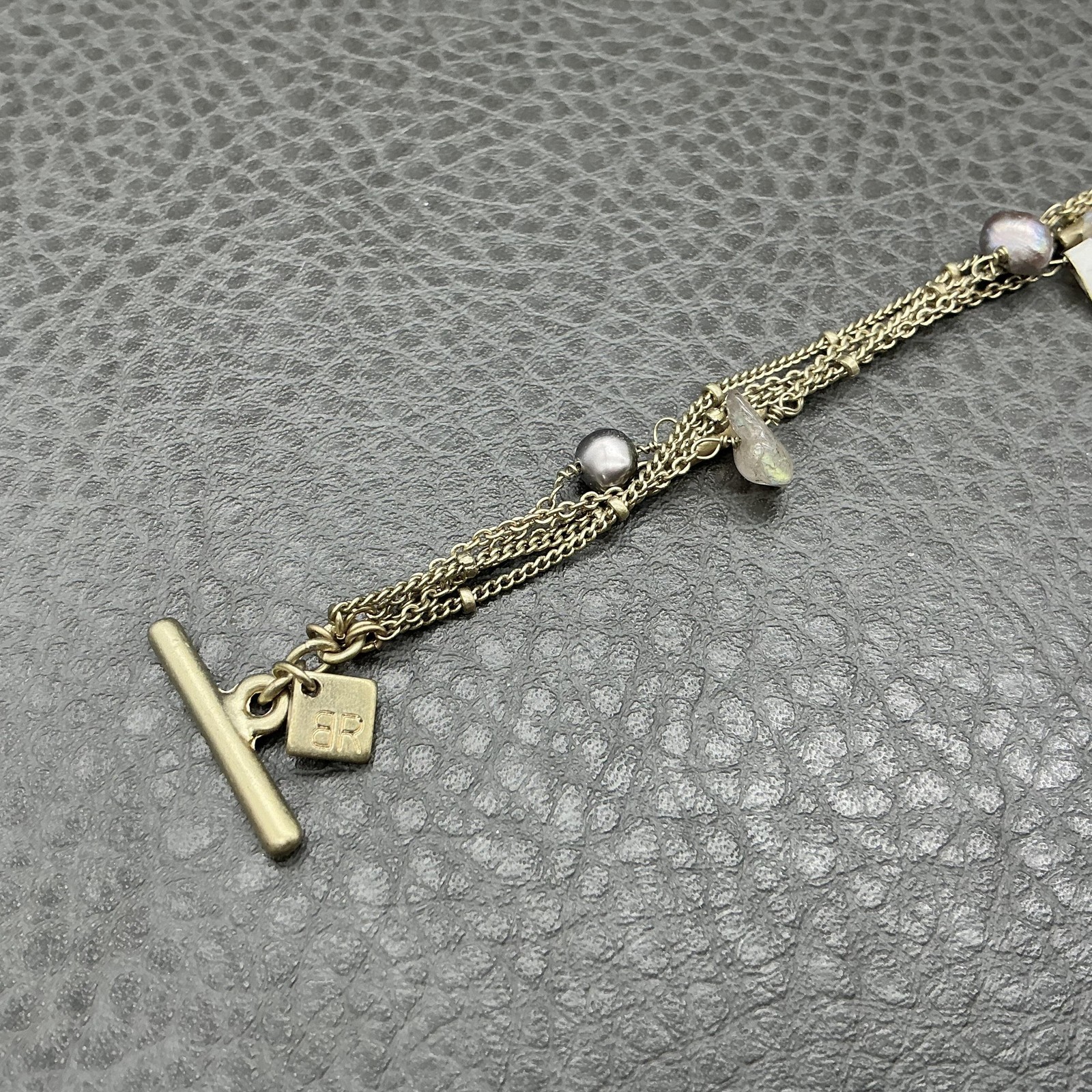 Banana Republic Bracelet Gold Tone Beaded Chain Womens 7.5 In Toggle Strand