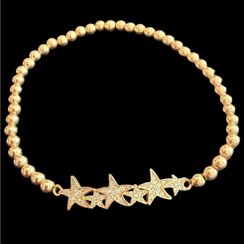 TOVA Malibu Stars Crystal Rose Gold Filled Stretchy Bracelet
