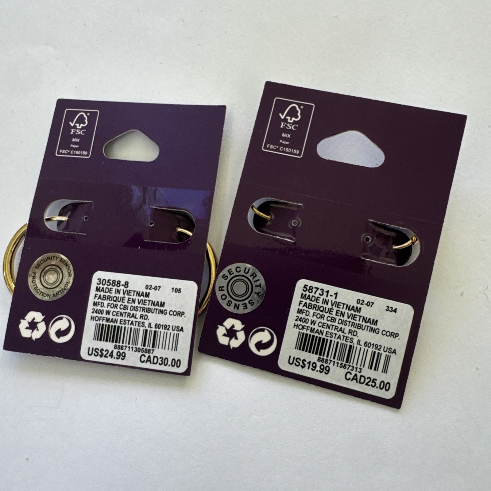 C Luxe By Claire’s 18k Gold Plated Hoop Gold Lot 2 Earrings NEW Clicker