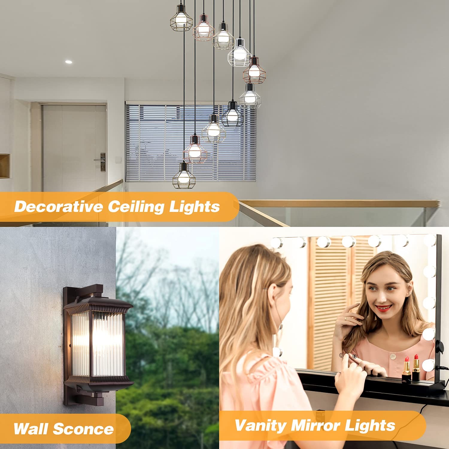 ETwinCoo Wax Warmer Light Bulbs, G50 25 Watt for 6 Count (Pack of 1), Clear