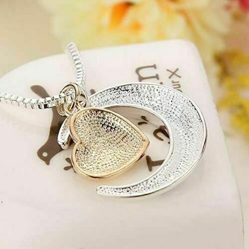 Mom I Love You to the Moon and Back Pendant Necklace -Christmas Gift-Mothers Day