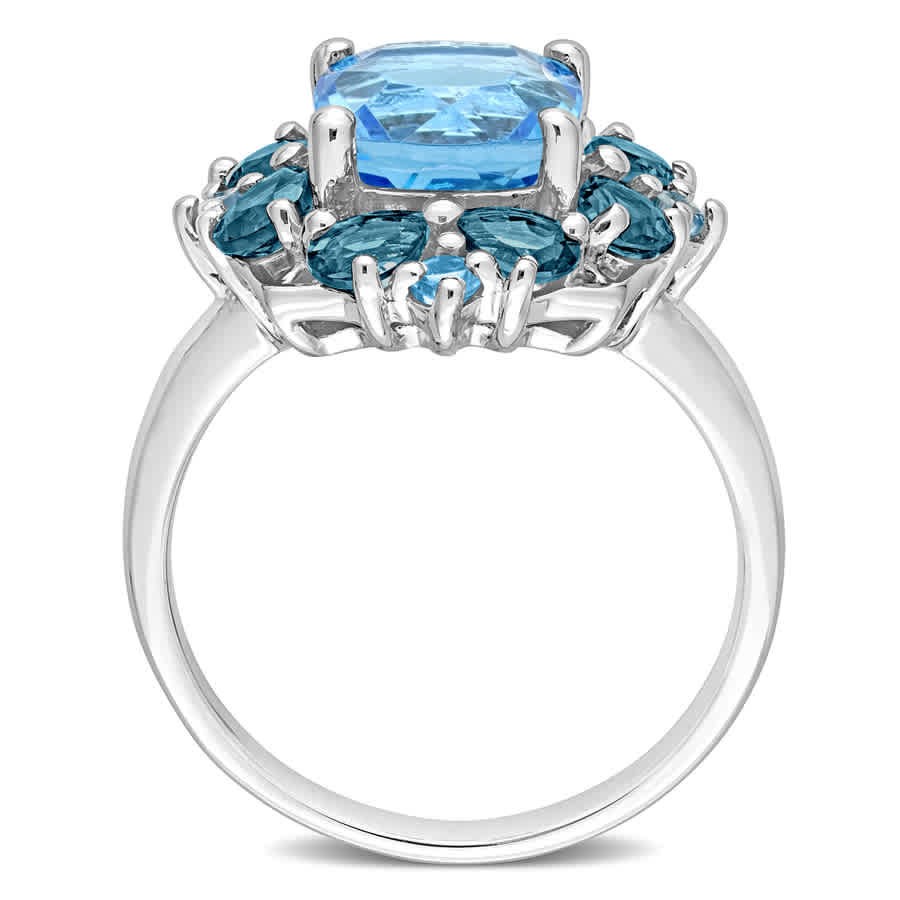 AMOUR 4 1/10 CT TGW Blue Topaz-Swiss and Blue Topaz-London Quatrefoil Floral