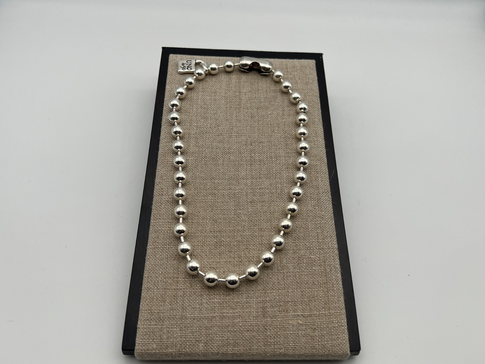 NEW Uno de 50 SNOWFLAKE Necklace Sterling Silver Plated Beaded Ball Chain