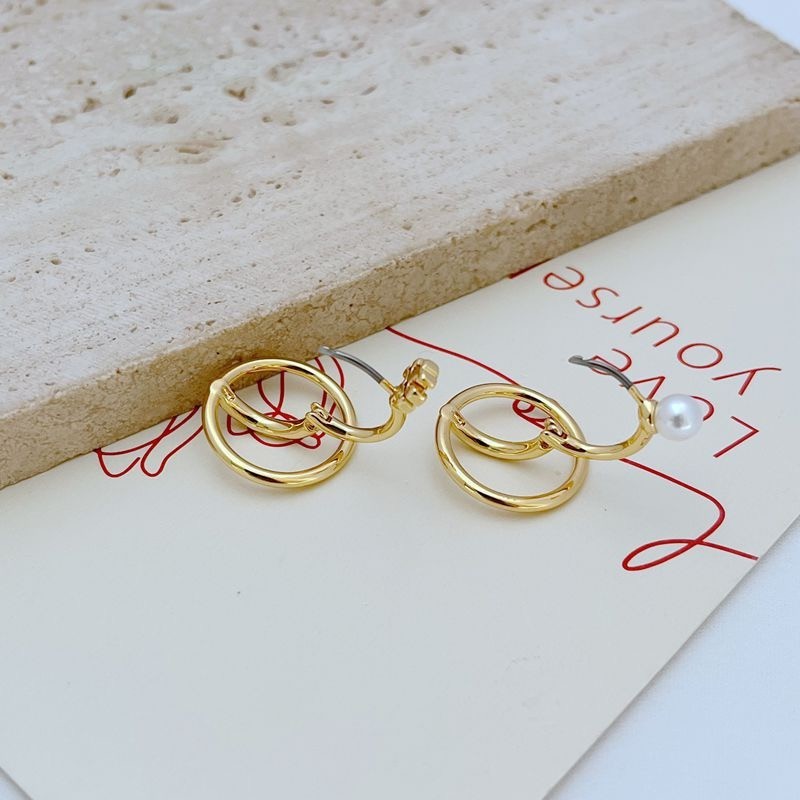 New Tory Double Circle Classic Double earring with Jewelry Pouch Size:2.2*1.8cm